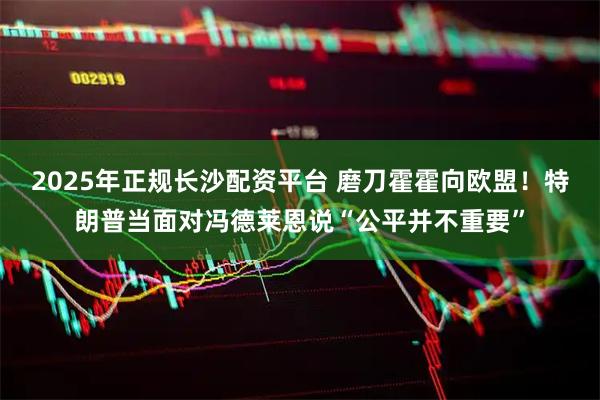 2025年正规长沙配资平台 磨刀霍霍向欧盟！特朗普当面对冯德莱恩说“公平并不重要”